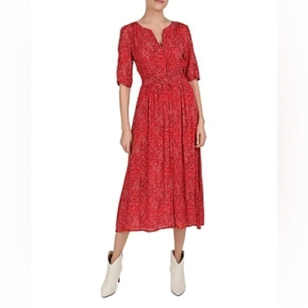 ba&sh Azela Printed Midi Dress